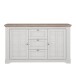 Sideboard >ILOPPA< mit 3 Schubladen und 2 Türen, in Schnee / Nelson Eiche Dekor - 160x92,5x44,3cm (BxHxT)