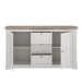 Sideboard >ILOPPA< mit 3 Schubladen und 2 Türen, in Schnee / Nelson Eiche Dekor - 160x92,5x44,3cm (BxHxT)