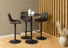 Barhocker >Adisa< (2er-Set) in anthrazit, Polyester, Stahl - 47x95x52,5 (BxHxT)