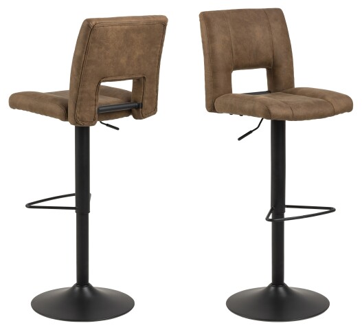 Barhocker >Sylvia< (2er-Set) in hellbraun - 41,5x115x52 (BxHxT)
