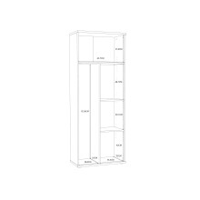 Mehrzweckschrank >NET106< mit Inneneinteilung, in Sonoma Eiche Dekor / Weiss  - 68,9x179,1x34,8cm (BxHxT)
