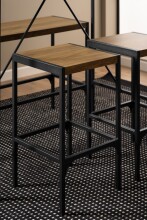 Bargruppe >Bahamas< (4-teilig) in rustikal Eiche; schwarz - 120x105x60 (BxHxT)