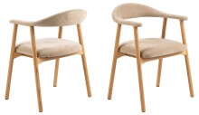 Holzstuhl >Addi< (2er-Set) in Beige, Polyester,...