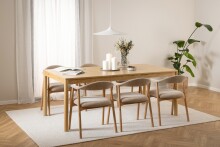 Holzstuhl >Addi< (2er-Set) in Beige, Polyester, Massivholz - 56x75,5x54 (BxHxT)