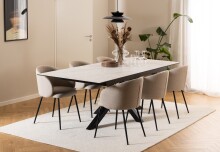 Armlehnstuhl >Eleanor< (2er-Set) in Beige - 56x80,5x54,5 (BxHxT)