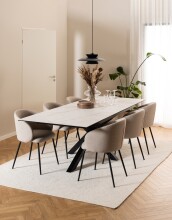 Armlehnstuhl >Eleanor< (2er-Set) in Beige - 56x80,5x54,5 (BxHxT)