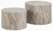 Couchtisch >Dice< (2er-Set) in Struktur Marmor-Grau, MDF-Dekor - 58x40x58cm (BxHxT)
