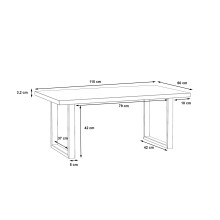 Couchtisch >Coffee Tables< in Artisan Eiche Dekor, U-Gestell Metall schwarz - 110x45x60cm (BxHxT)