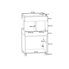 Servierwagen >Home Bar< auf Rollen, in Artisan Eiche Dekor / Schwarz - 50,2x88,5x41cm (BxHxT)