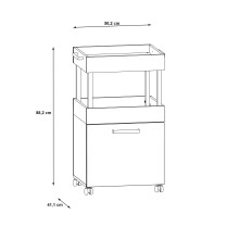 Servierwagen >Home Bar< auf Rollen, in Artisan Eiche Dekor / Schwarz - 50,2x88,5x41cm (BxHxT)
