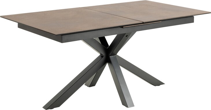 Kulissentisch >Heaven< ausziehbar bis 210cm, in Braun, Glas-Keramik - 168(210)x76x90cm (BxHxT)
