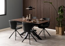 Kulissentisch >Heaven< ausziehbar bis 210cm, in Braun, Glas-Keramik - 168(210)x76x90cm (BxHxT)