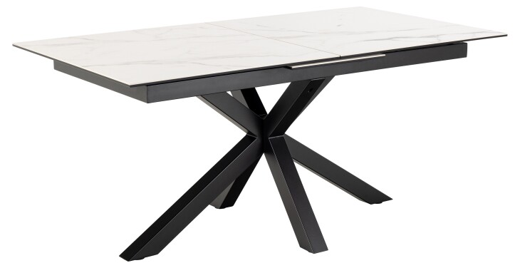 Kulissentisch >Heaven< ausziehbar bis 210cm, in weiss, Glas-Keramik - 168(210)x76x90cm (BxHxT)