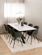 Kulissentisch >Heaven< ausziehbar bis 210cm, in weiss, Glas-Keramik - 168(210)x76x90cm (BxHxT)