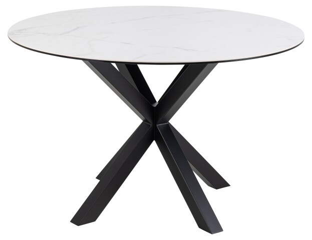 Esstisch >Heaven< rund in weiss, Glas-Keramik - 75,5x119cm (HxD)