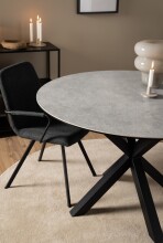 Esstisch >Heaven< rund in Grau, Glas - Keramik -...