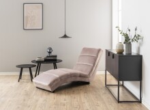 Chaiselongue >Slinky< in dusty rose, Stoff -...