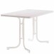 Gartentisch >133/< in weiß, Mecalit®-Pro, Stahl - 115x72x70cm (BxHxT)