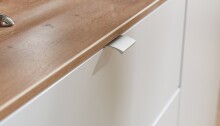 Wohnwand >Core< (3-teilig) in weiß supermatt / Artisan Dekor - 240x77x44 (BxHxT)