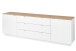 Wohnwand >Core< (3-teilig) in weiß supermatt / Artisan Dekor - 240x77x44 (BxHxT)