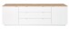 Wohnwand >Core< (3-teilig) in weiß supermatt / Artisan Dekor - 240x77x44 (BxHxT)