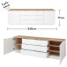 Wohnwand >Core< (3-teilig) in weiß supermatt / Artisan Dekor - 240x77x44 (BxHxT)