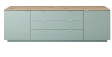 Wohnwand >Core< (3-teilig) in schilf matt / Artisan Dekor - 240x77x44 (BxHxT)