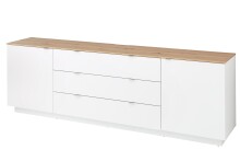 Wohnwand >Core< (3-teilig) in weiß matt / Artisan Dekor - 240x77x44 (BxHxT)