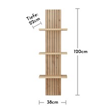 Wohnwand >Core< (3-teilig) in weiß matt / Artisan Dekor - 240x77x44 (BxHxT)