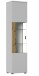 Glasvitrine >ALVERNO< in Asche/Coast Evoke Eiche Lamelle-Dekor - 50x208x40 (BxHxT)