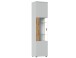 Glasvitrine >ALVERNO< in Asche/Coast Evoke Eiche Lamelle-Dekor - 50x208x40 (BxHxT)
