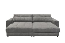 Big-Sofa >BARURA Loveseat< mit 4 Kissen, Bezug Cord-Optik anthrazit "ash" - 292x90x194 (BxHxT)