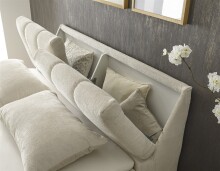 Boxspringbett >Valencia 180< 4x Bettkasten / Stauraum, inkl. Topper, Bezug Ivory cream, Liegefläche 180x200cm - Stellmaß 183x105x240cm (BxHxT)