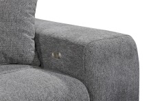 Ecksofa >SYDNEY< Elektrische Sitztiefenverstellung, 3 verstellbare Kopfstützen, Bettkasten, in anthrazit - 268x105x172 (BxHxT)