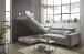 Ecksofa >SYDNEY< Elektrische Sitztiefenverstellung, 5 verstellbare Kopfstützen, Bettkasten, Bezugsstoff "taupe" - 282x105x198 (BxHxT)