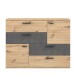 Sideboard >Skive< 4 Schubladen, 2 Türen, in Betonoptik / Artisan Eiche Dekor - 124,9x95,9x41,3cm B/H/T