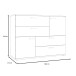 Sideboard >Skive< 4 Schubladen, 2 Türen, in Betonoptik / Artisan Eiche Dekor - 124,9x95,9x41,3cm B/H/T