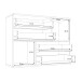 Sideboard >Skive< 4 Schubladen, 2 Türen, in Betonoptik / Artisan Eiche Dekor - 124,9x95,9x41,3cm B/H/T