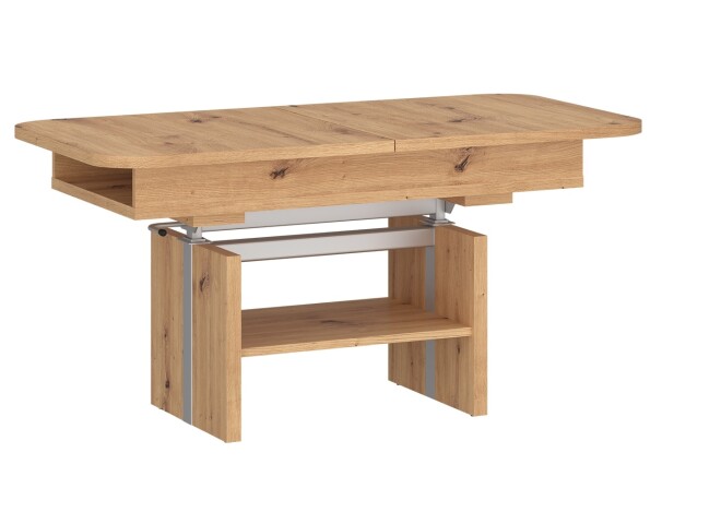 Couchtisch >CORTADO< ausziehbar bis 150cm, höhenverstellbar bis 72cm, in Artisan Eiche Dekor - 110/150x56/72x65cm (BxHxT)
