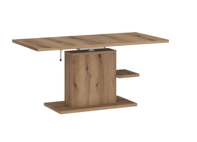 Couchtisch >CORTADO< höhenverstellbar bis 73cm, in Coast Evoke Eiche Dekor - 110x55/73x65cm (BxHxT)