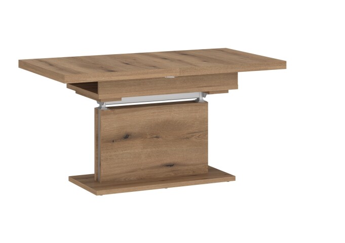 Couchtisch >CORTADO< ausziehbar bis 150cm, höhenverstellbar bis 72cm, in Coast Evoke Eiche Dekor - 110/150x59/72x70cm (BxHxT)
