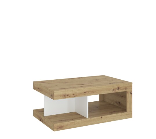 Couchtisch >LUCI< in Artisan Eiche Dekor / Alpinweiß - 104x45x64 (BxHxT)