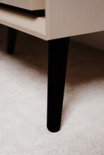 Kommode >Arona< 2 Türen, 2 Böden, in Sand / Schwarz - 90x90x38cm (BxHxT)