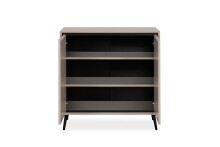 Kommode >Arona< 2 Türen, 2 Böden, in Sand / Schwarz - 90x90x38cm (BxHxT)
