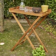 Tabletttisch >MINERA< in natur geölt, Akazienholz  - 45x99,5x80cm (BxHxT)