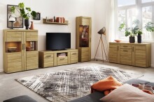 Wohnwand >Cortina< (3-teilig) in Grandson Eiche Dekor - 215x195x41 (BxHxT)