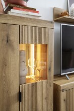 Wohnwand >Delamar< (4-teilig) in Coast Evoke Eiche Dekor - 328x197x40 (BxHxT)