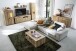 Wohnwand >Delamar< (4-teilig) in Coast Evoke Eiche Dekor - 328x197x40 (BxHxT)