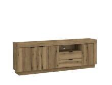 Wohnwand >Delamar< (3-teilig) in Coast Evoke Eiche Dekor - 266x165x40 (BxHxT)