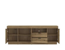 Wohnwand >Delamar< (3-teilig) in Coast Evoke Eiche Dekor - 266x165x40 (BxHxT)